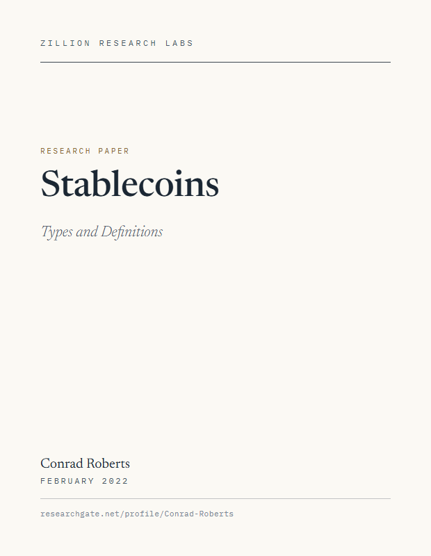 Stablecoins: Types and Definitions — title page