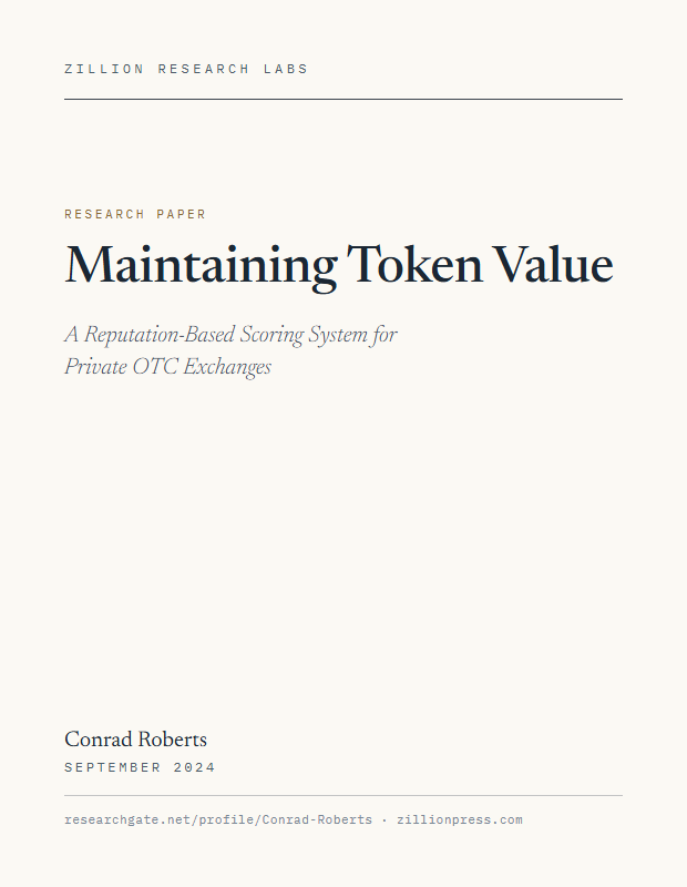 Maintaining Token Value — title page