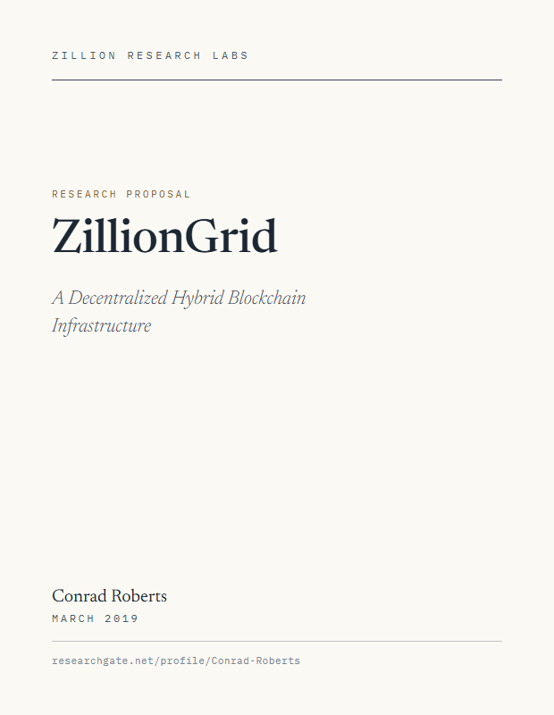 ZillionGrid founding whitepaper — title page