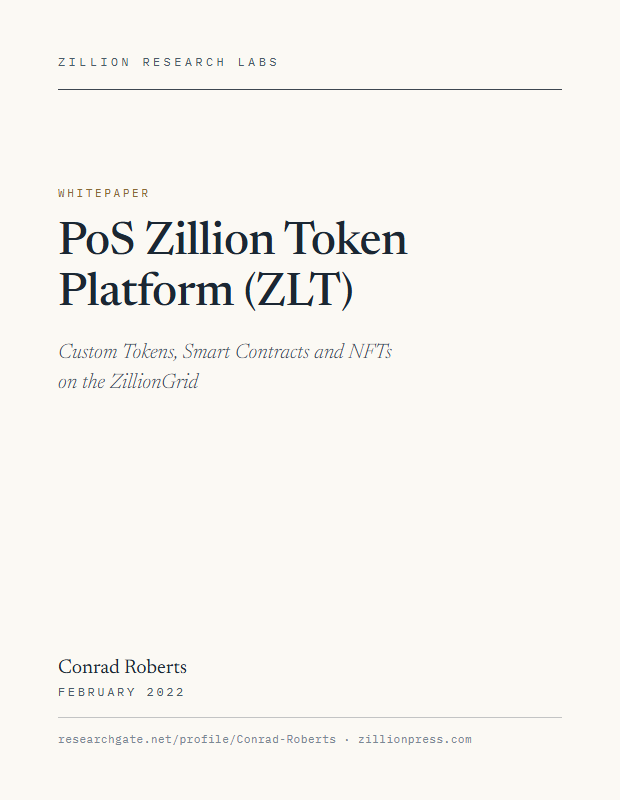 PoS Zillion Token Platform — title page