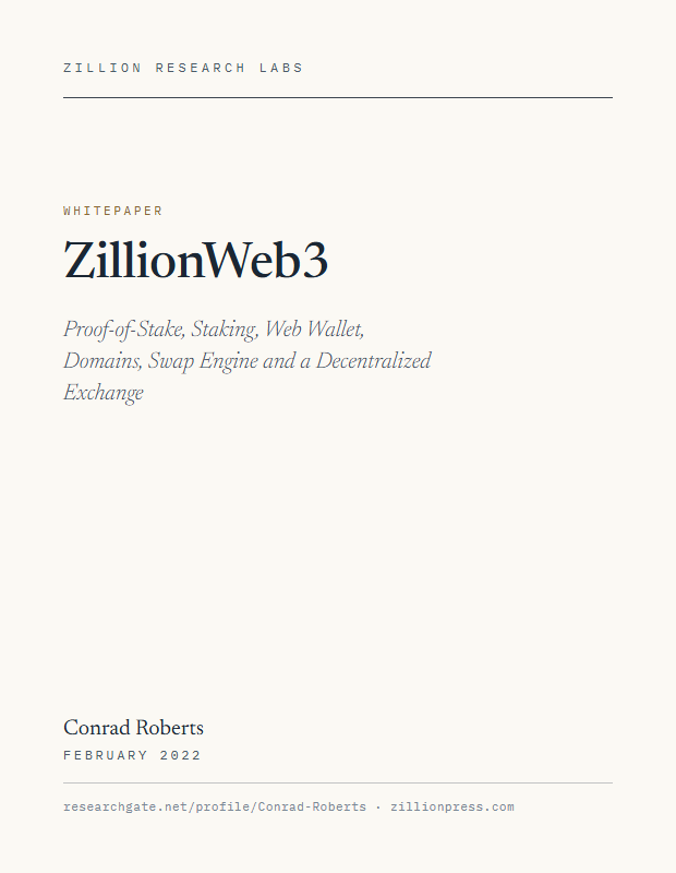 ZillionWeb3 whitepaper — title page