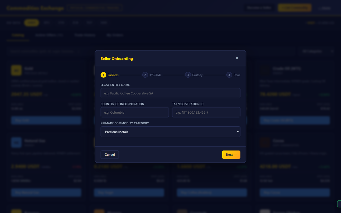 Onboarding flow on the ZillionGrid platform
